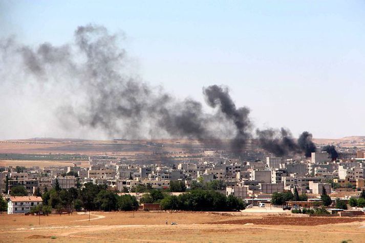 ISIS-liðar réðust á sýrlenska bæinn Kobane í júní. 