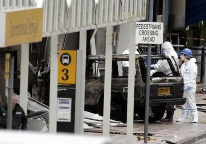 Bíllinn á flugvellinum í Glagsow