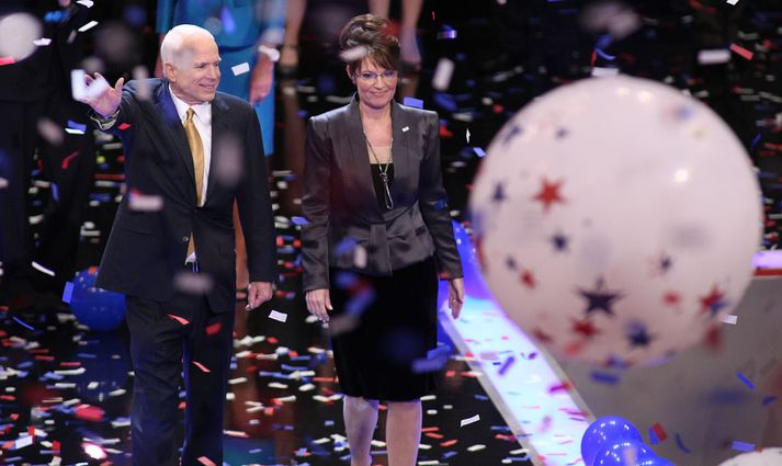 McCain og Palin voru frambjóðendur Repúblikana í forsetakosningunum 2008.
