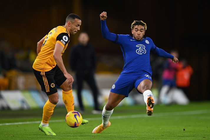 Reece James í leiknum gegn Wolves á þriðjudaginn sem Chelsea tapaði, 2-1.