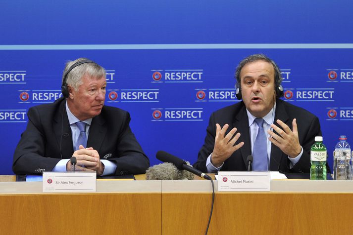 Sir Alex Ferguson og Michel Platini