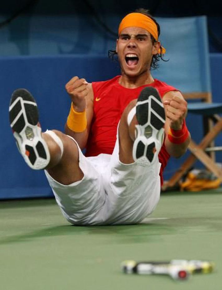 Rafael Nadal fagnaði innilega.