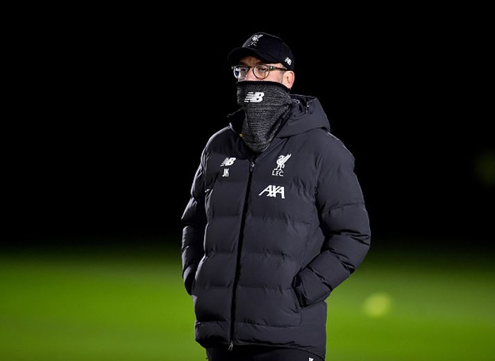 Klopp kalt á æfingu Liverpool.