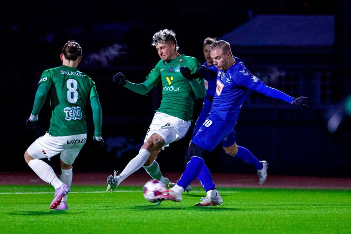Alex Freyr í leik með Breiðablik í Lengjubikarnum í vor.