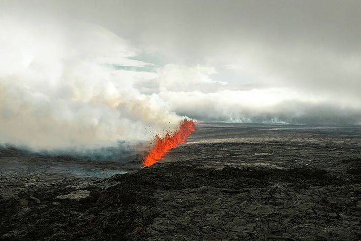 Frá síðasta eldgosi á Sundhnúksgígaröðinni.