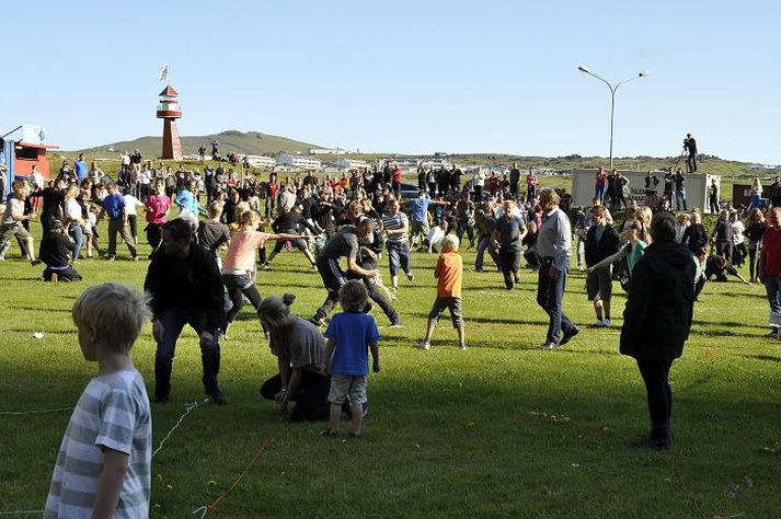 Eyjamenn flykktust í dalinn klukkan 18 í gærkvöldi þegar heimilað var að stika fyrir tjöldum fyrir þjóðhátíð.