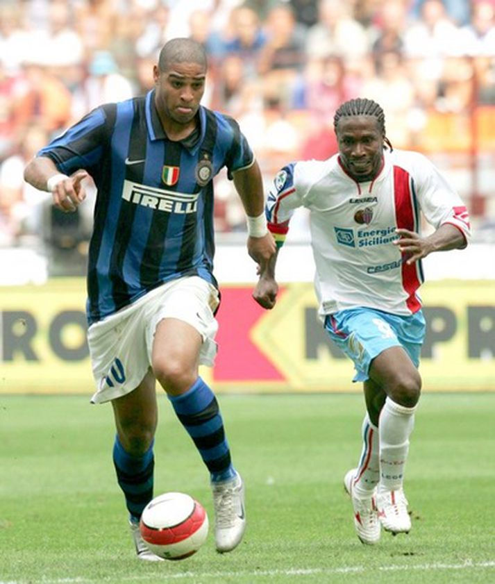 Adriano í leik með Inter gegn Catania Calcio í september síðastliðnum.