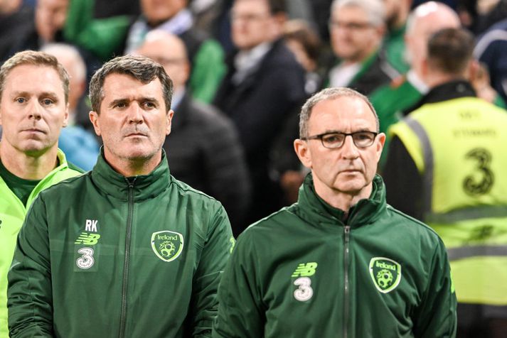Keane og O'Neill saman á hliðarlínunni með írska landsliðinu.