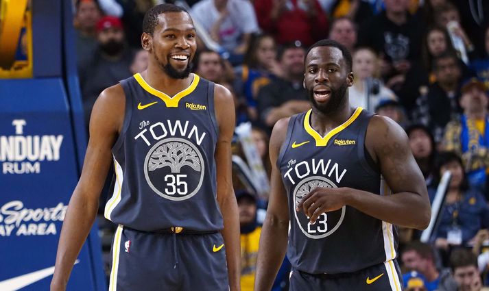 Kevin Durant og Draymond Green urðu tvívegis meistarar saman með Golden State Warriors.