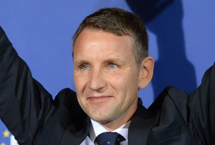 Björn Höcke Leiðtogi Valkosts fyrir Þýskaland hrósaði sigri í Thüringen.