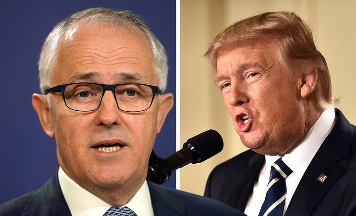 Donald Trump og Malcolm Turnbull áttu eitt eftirminnilegasta símtal ársins.