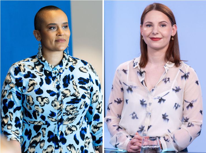 Ragnhildur Alda Vilhjálmsdóttir t.h. tók við formennsku í velferðarráði af Sönnu Magdalenu Mörtudóttur t.v.
