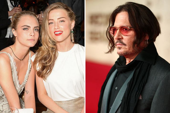 Cara Delevingne segir að hún og Amber Heard hafi átt í stuttu ástarsambandi en fyrir það hafi Johnny Depp verið sturlaður af afbrýðissemi um vináttu þeirra.