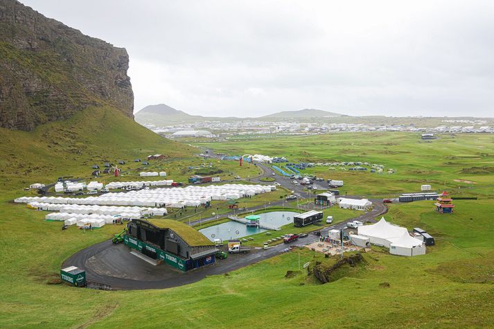 Frá hátíðarsvæðinu í Herjólfsdal.