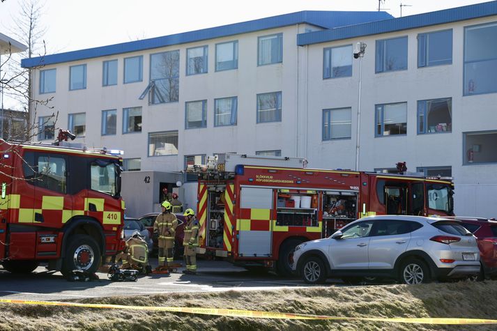 Slökkvilið var fljótt að ráða niðurlögum eldsins.