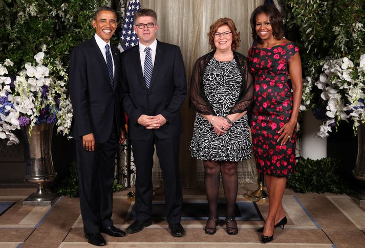 Barack Obama, Gunnar Bragi Sveinsson, Elva Björk og Michelle Obama.