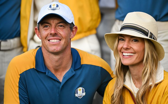 Rory og Erica McIlroy á Ryder-bikarnum í fyrra.