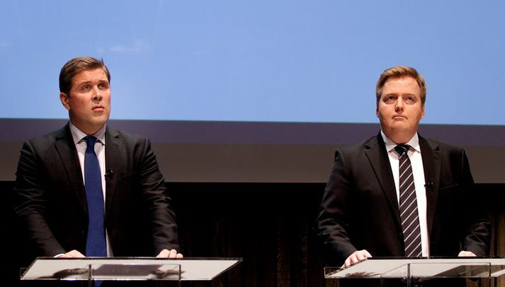 Leiðtogar stjórnarflokkanna, Bjarni Benediktsson og Sigmundur Davíð Gunnlaugsson.