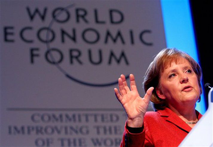 Angela Merkel, kanslari Þýskalands, flutti ávarp á þinginu í dag.