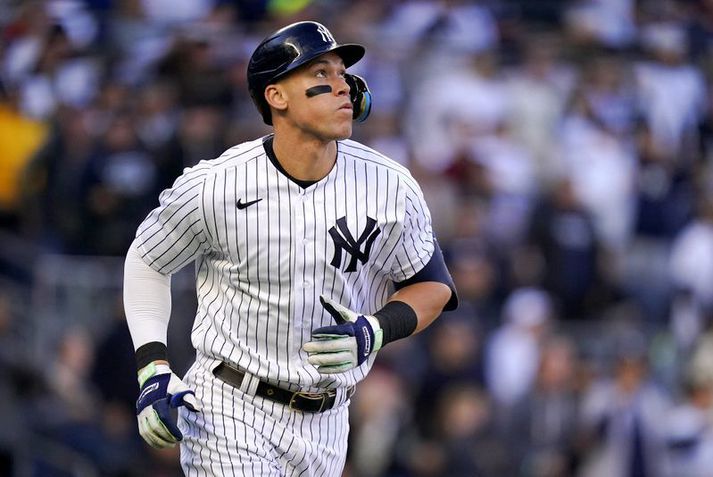  Aaron Judge verður áfram leikmaður New York Yankees þar sem hann hefur spilað frá árinu 2016.