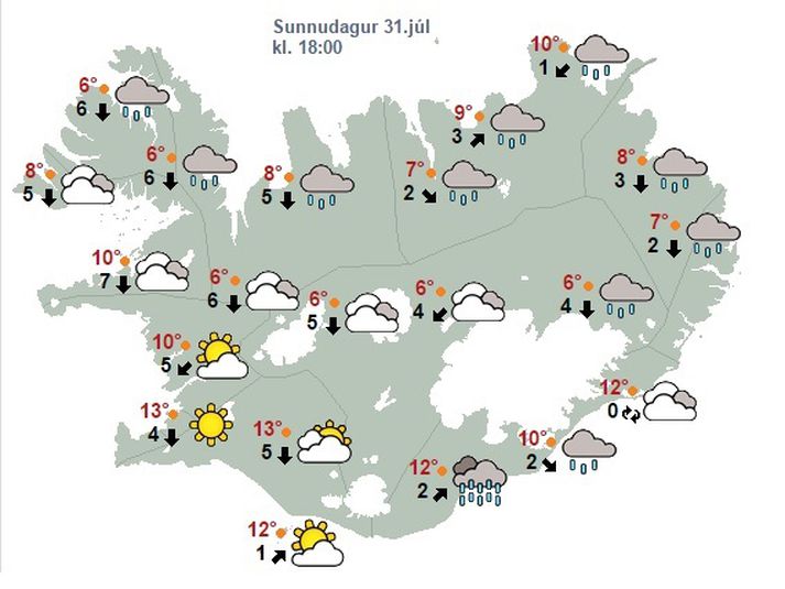 Töluverður munur hefur verið á á spánum sé litið til norðurhelmings landsins annars vegar og suðurhelmingsins hins vegar.
