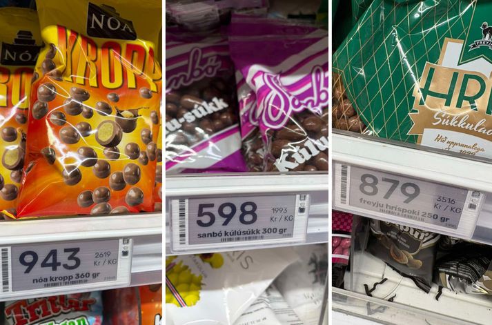 Það verður vafalítið nartað í Nóa Kropp, Kúlusúkk frá Sanbó eða Freyju Hrís á einhverjum heimilum yfir sjónvarpinu í kvöld.