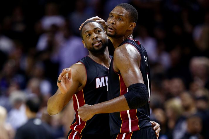 Dwyane Wade og Chris Bosh, leikmenn Miami Heat.