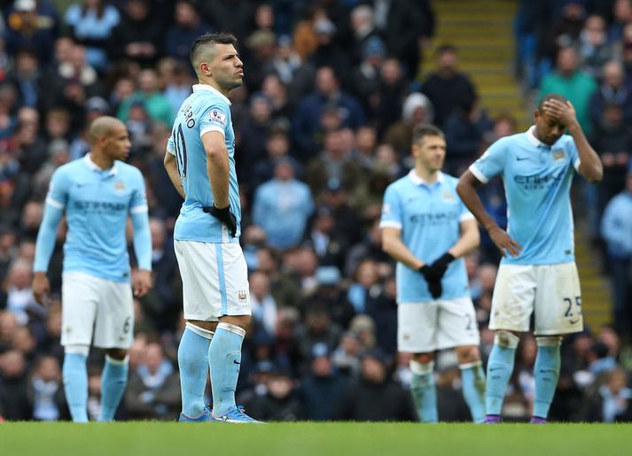 Leikmenn Manchester City eru komnir í 16-liða úrslit Meistaradeildar Evrópu en fá ekki að spila í keppninni á næstu leiktíð eins og sakir standa.