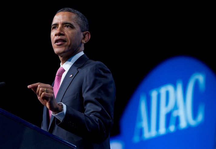 Obama ávarpaði fundargesti AIPAC ráðstefnunnar í dag.