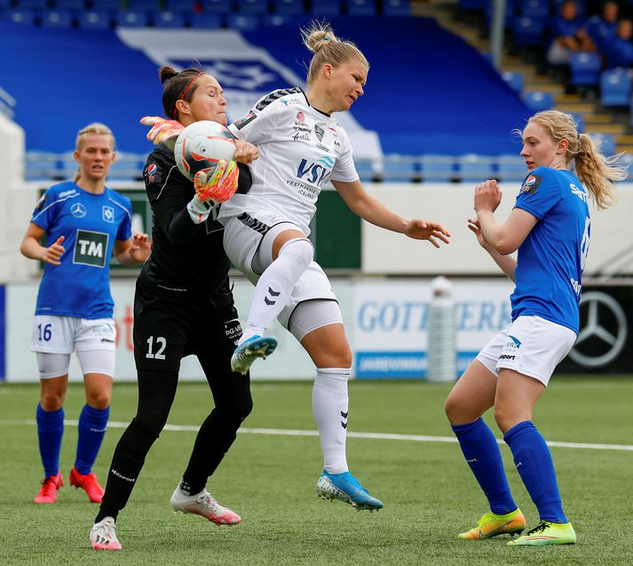 Erin McLeod í leik með Stjörnunni gegn ÍBV í lok ágúst. Garðbæingar unnu leikinn, 1-0.