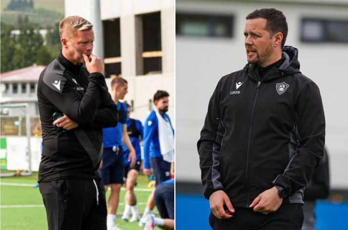 Eiður Smári Guðjohnsen og Hallgrímur Jónasson, þjálfarar KA