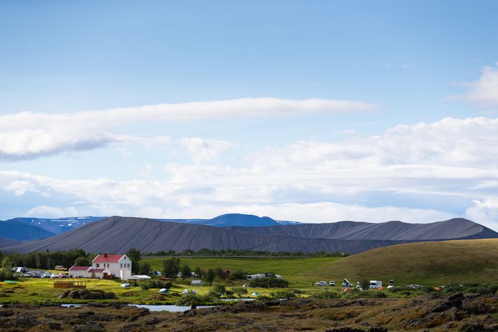 Það má búast við hlýju og björt veðri við Mývatn í dag.