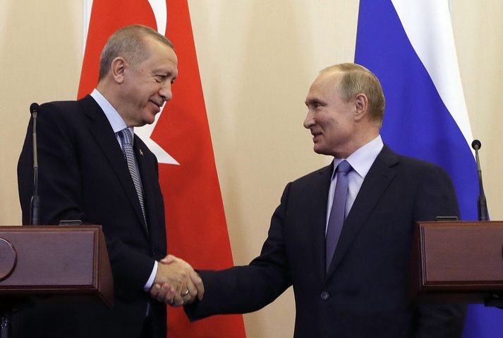 Recep Tayyip Erdogan og Vladimir Pútín.