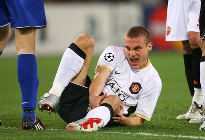 Nemanja Vidic meiddist í leiknum á þriðjudaginn.