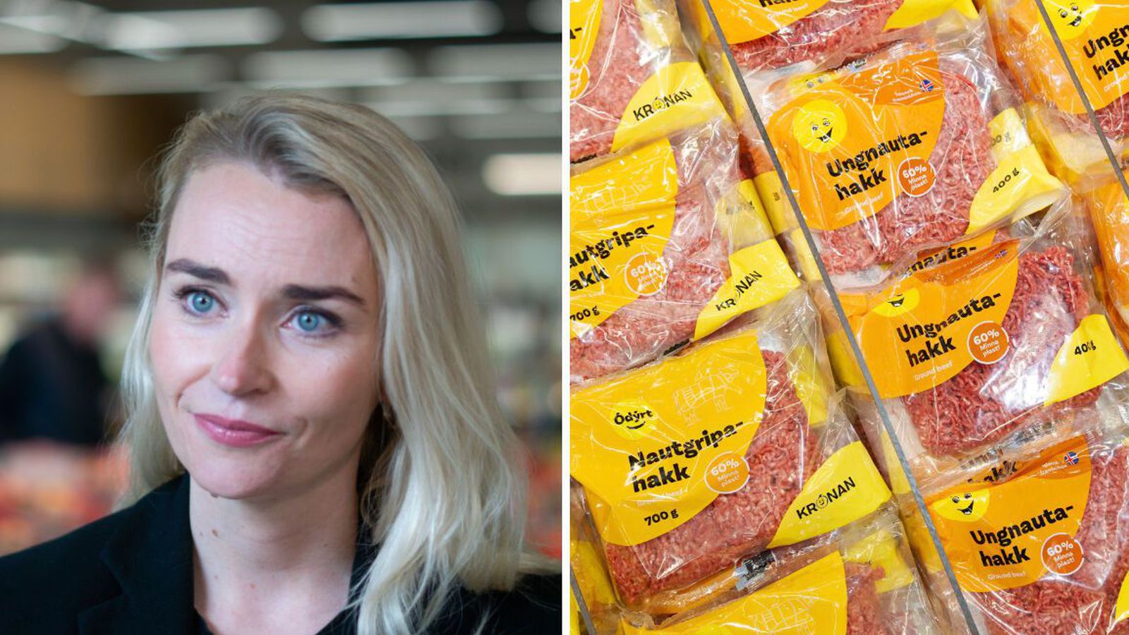 Um­búðirnar gallaðar og hakkið fer aftur í bakka