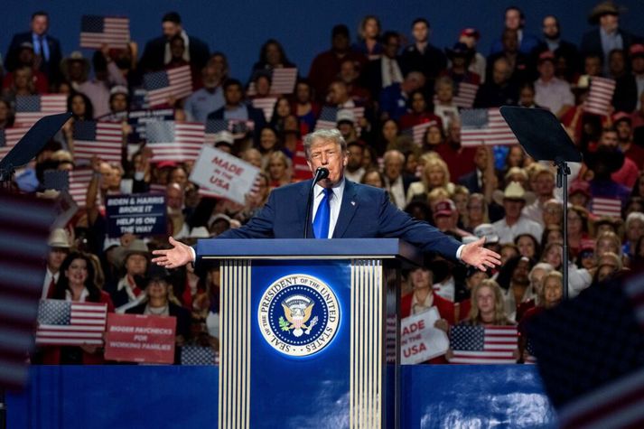Trump hélt ræðu á flokksþinginu í gærkvöldi.
