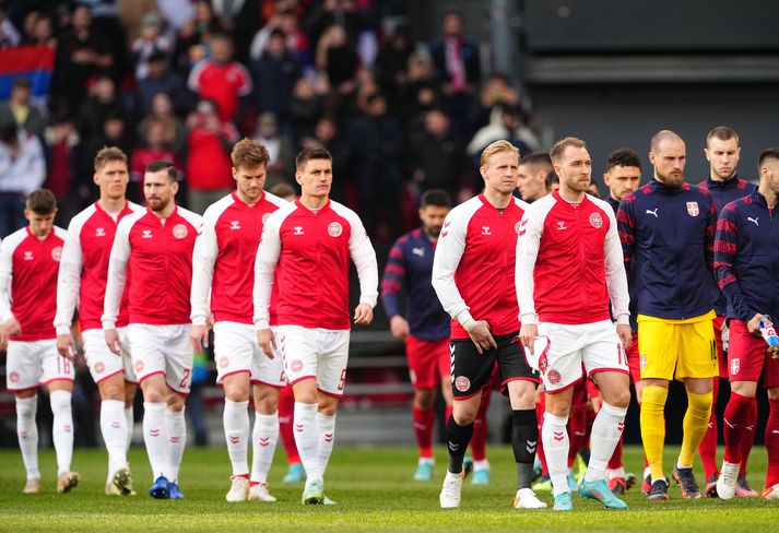 Christian Eriksen var fyrirliði danska landsliðsins í endurkomu sinni á Parken.