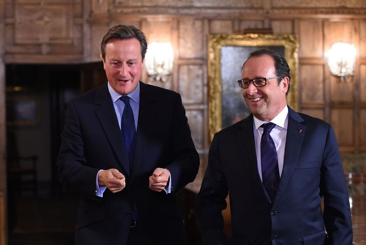 Cameron og Hollande funduðu í gær.