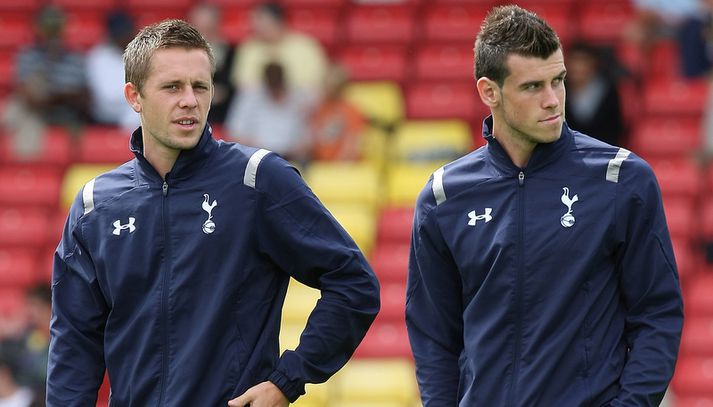 Gylfi Þór Sigurðsson og Gareth Bale.