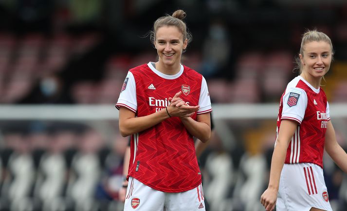 Vivianne Miedema hefur skorað 50 mörk í 50 leikjum fyrir Arsenal.