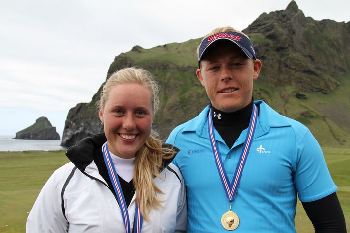 Berglind Björnsdóttir úr GR og Þórður Rafn GR.