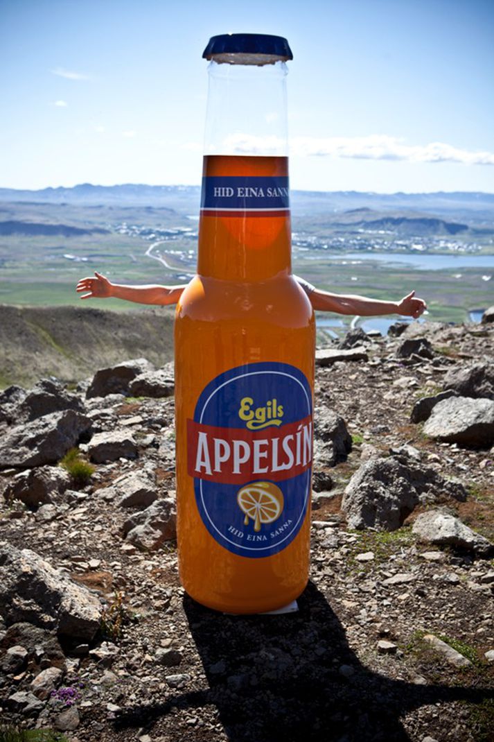 Flöskunni hefur verið komið fyrir víða í sumar, meðal annars uppi á Esju.