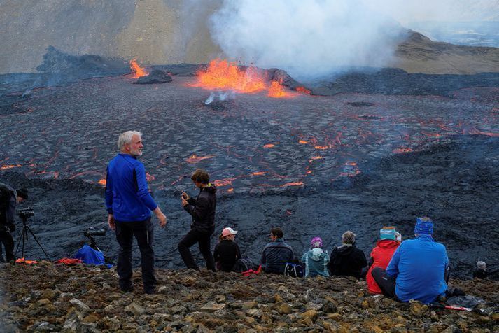 Hraunið í Meradölum hefur hækkað um rúmlega átta metra frá upphafi goss.