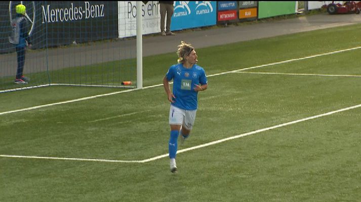 Örvar Eggertsson skoraði fjórða mark Stjörnunnar gegn KR í gærkvöld.
