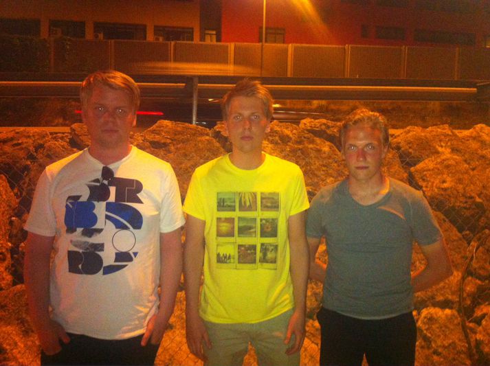 Félagarnir Helgi, Unnar og Ragnar.