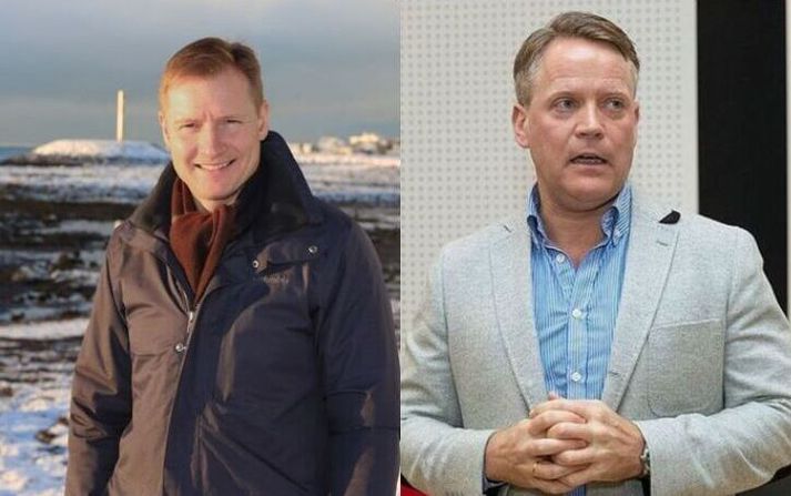 Bjarni Ármannsson, annar stærsti hluthafi Skaga, og Heiðar Guðjónsson, nýlega kjörinn stjórnarformaður Íslandsbanka og stærsti einkafjárfestirinn í hluthafahópi bankans.