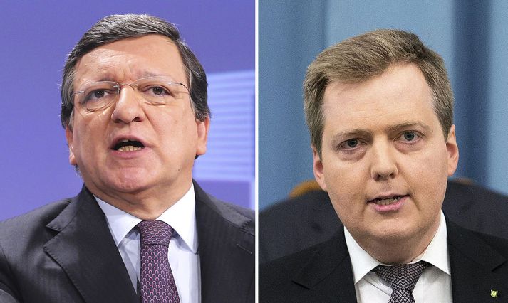 Sigmundur Davíð og Barroso funduðu í morgun.