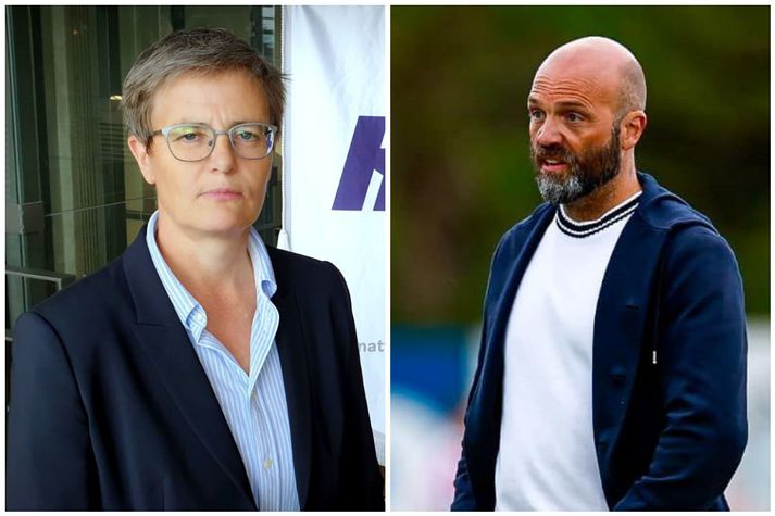 Klara Bjartmarz, framkvæmdastjóri KSÍ og Arnar Gunnlaugsson, þjálfari Víkings Reykjavíkur