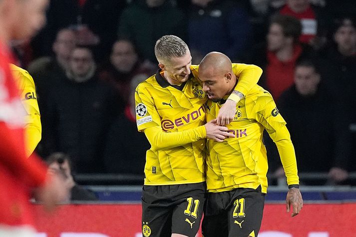 Donyell Malen skoraði mark Dortmund gegn sínum gömlu félögum.