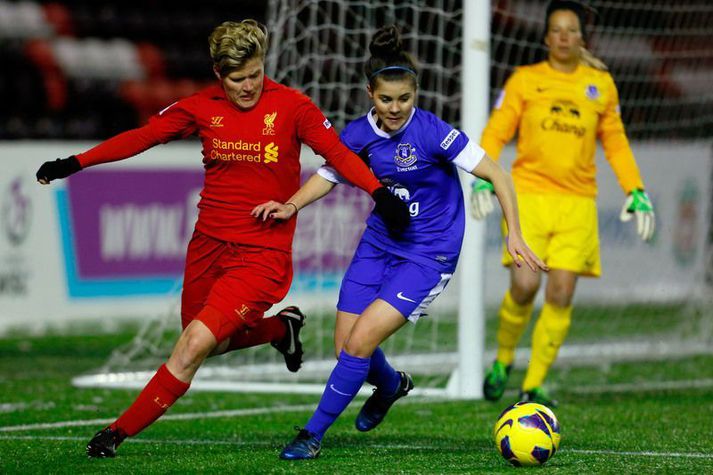 Katrín Ómarsdóttir í leik með Liverpool